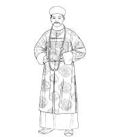 A coloring page of chinese clothing